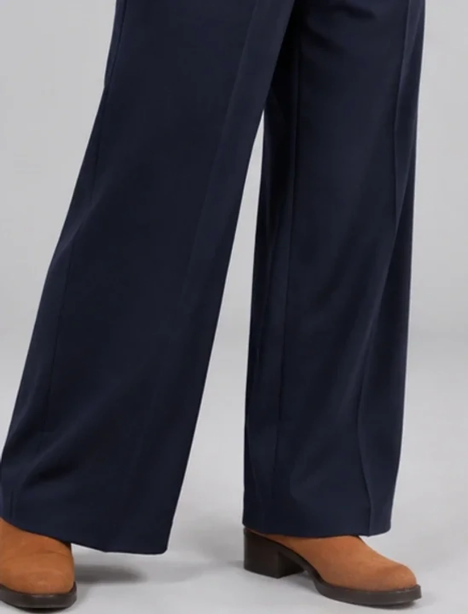 NAVY WIDE-LEG TAILORED TROUSERS — image 4